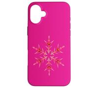 Flocon de Neige Moche Minimaliste Rose et Rouge Coque pour iPhone 16 Plus