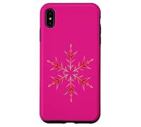 Flocon de Neige Moche Minimaliste Rose et Rouge Coque pour iPhone XS Max