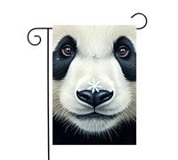 Flocon De Neige Sur Le Nez D'Un Panda Mignon Animal Sauvage Drapeau De Jardin Couleurs Vives Bannière Solide Drapeaux Pour Extérieur Pelouse Bar 30X45Cm
