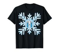 Flocon De Neige Triste Personnage Mignon Hiver Illustration T-Shirt Graphique avec Valeur