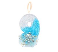 Flocon Neige Paillettes Bougie Number, Bougie d'Anniversaire Neige Glace et Neige Brillantes Bougies d'Anniversaire de Style Hivernal Fournitures Décoration Fête d'Anniversaire(Numéro 9)
