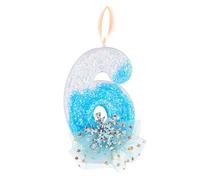 Flocon Neige Paillettes Bougie Number, Bougie d'Anniversaire Neige Glace et Neige Brillantes Bougies d'Anniversaire de Style Hivernal Fournitures Décoration Fête d'Anniversaire(Numéro 6)