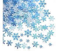 Flocons de Neige 600PCS Confettis de Noël Mix Bleu Blanc Scintillants en Plastique pour Mariage, Anniversaire, Ornements, Décoration de Fête
