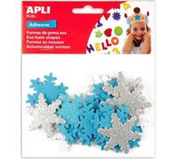 APLI Stickers mousse Flocons de neige pailletés adhésifs 22 pièces