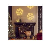 Flocons de neige de Noël avec LED 2 pcs Blanc chaud 38x37 cm