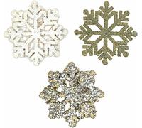 Flocons de neige Déco Bois Glitter-Mix Ø2cm 144 pcs Décoration de Noël Bricolage