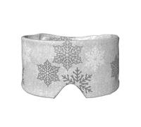 Flocons de neige gris argenté et blancs scintillants de Noël,Masque pour les yeux bloquant la lumière Cache-yeux et cache-oreilles pour le sommeil