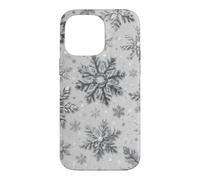Flocons de Neige Noël Hiver Glace Gris Neige Frost Blanc Coque pour iPhone 14 Pro Max