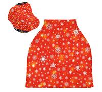 Flocons De Neige Orange Noël Housse de Canopée de Siège de Voiture pour Poussette Bébé Dais Siège-Auto Couverture D'Allaitement Pare-Soleil Respirant Extensible pour Garçons Filles