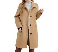 Flodxo Caban pour enfants filles garçons trench-coat léger veste coupe-vent simple boutonnage laine mélangée manteaux longs élégants décontractés ouvert sur le devant cardigan coupe classique manteau