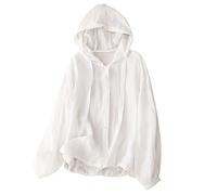 Flodxo Cardigans pour femme - Chemises d'été en lin - Sweat à capuche - Protection solaire - Manches longues - Léger UPF 50+ - Protection UV - Vestes élégantes et décontractées - Blouses et chemises