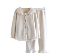 Flodxo Ensembles de Pyjamas en Polaire pour Femmes Manches Longues Hiver Chaud Pjs Ensemble Deux Pièces Vêtements de Détente Ensembles Haut de Pyjama Boutonné et Bas de Pyjama Moelleux Vêtements de