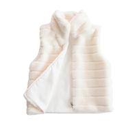 Flodxo Gilet en fausse fourrure pour femme - Gilet élégant en fourrure - Grande taille - Décontracté - Léger - Confortable - Polaire - Fermeture éclair - Gilets chauds et bodywarmers, blanc, M