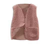 Flodxo Gilet pour femme en polaire sans manches - Cardigan en polaire pelucheuse - Veste d'hiver pour femme - Bodywarmer léger - Gilet avec poches - Taille plus - Manteau en peluche style ours en
