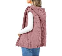 Flodxo Gilets et Bodywarmers pour Femmes Sans Manches Doudoune Matelassée Veste d'Hiver Puffer Gilet Femmes Veste Thermique à Capuche Zippée Vêtements d'Extérieur Décontractés Manteaux Rembourrés