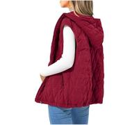 Flodxo Gilets et Bodywarmers pour Femmes Sans Manches Doudoune Matelassée Veste d'Hiver Puffer Gilet Femmes Veste Thermique à Capuche Zippée Vêtements d'Extérieur Décontractés Manteaux Rembourrés