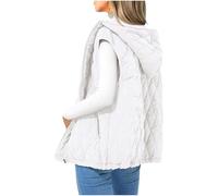 Flodxo Gilets et Bodywarmers pour Femmes Sans Manches Matelassés Doudoune d'Hiver Doudoune Puffer Gilet Femmes Veste Thermique à Capuche Zippée Veste d'Extérieur Décontractée Manteaux Rembourrés