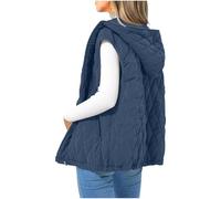 Flodxo Gilets et Bodywarmers pour Femmes Sans Manches Matelassés Doudoune d'Hiver Doudoune Puffer Gilet Femmes Veste Thermique à Capuche Zippée Veste d'Extérieur Décontractée Manteaux Rembourrés
