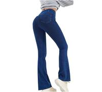 Flodxo Jeans pour femme taille haute contrôle du ventre pantalon en jean pour femme Jeggings moulants Strectchy Slim Fit Flared Jeans tendance confortable Loungewear Bootcut Demin Pantalon pour
