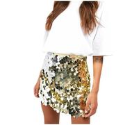 Flodxo Jupe Mini Femme à Paillettes et Sequins, Jupe Brillante Bodycon Crayon, Jupe Courte A Ligne à Paillettes, Jupe de Danse pour Sortie, Tenue de Soirée Y2K, Streetwear pour Club, Cocktail, Robe