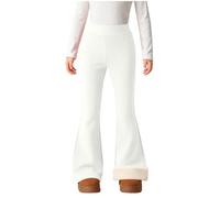 Flodxo Leggings évasés doublés en polaire pour enfants - Pantalon thermique chaud décontracté épais uni - Collants solides - Pantalon de yoga - Coupe ajustée - Pantalon d'école, blanc, 14-15 ans