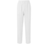 Flodxo Pantalon d'infirmière pour femme - Coupe droite - Taille élastique - Pantalon de bureau extensible - Finement doux - Côtelé - Extensible - À enfiler - Pantalon décontracté, blanc, XXL