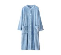 Flodxo Peignoirs Moelleux pour Femmes Chauds et Douillets Peignoir Léger Robe de Chambre d'Hiver en Polaire Douce Manches Longues Boutonnée Longs Cardigans avec Poches Robe de Chambre en Peluche Ours