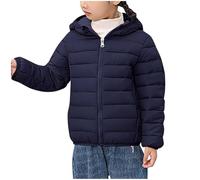 Flodxo Vestes d'hiver pour enfants garçons et filles - Doudounes légères à manches longues avec fermeture éclair - Parka d'école chaude pliable à capuche matelassée - Veste doudoune pour extérieur