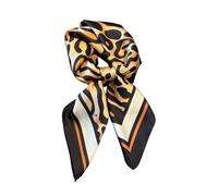 Floerns Foulard carré en soie imprimé guépard pour femme, Kaki léopard., taille unique