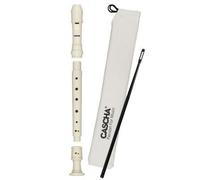Flötenlilli EH 3908 Flûte à bec en plastique pour enfants, soprano, doigté allemand, housse, baguette d'essuyage,,Soprano Recorder