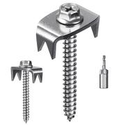 Flohterys Agrafes de Clôture, Clous de Clôture pour Bois Tendre, Agrafes de Clôture en Réutilisable, Vis pour Clôtures en et Tissées, 50 Attaches de Clôture