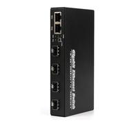 Flohterys Convertisseur de Média Gigabit SFP 4 SFP vers 2 Émetteurs-Récepteurs RJ45 10/100/1000M Commutateur à Fibre Optique Prise UE