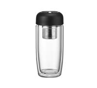 Flohterys Tasses en Verre Anti-Brûlure Double Épaisseur, Séparation Magnétique du Thé, de Bac à Thé, Tasse Étanche et Étanche 400 ML,B