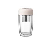 Flohterys Tasses en Verre Anti-Brûlure Double Épaisseur, Séparation Magnétique du Thé, de Bac à Thé, Tasse Étanche et Étanche 320ML,A