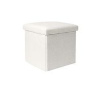 FLOKI - Coffre Pouf Pliable Blanc Tissu Bouclettes - Altobuy Blanc G