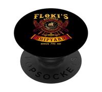 Flokis Shipyard Kattegat Viking Ship and Sword - Raven PopSockets PopGrip Adhésif