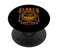 Flokis Shipyard Kattegat Viking Ship and Sword - Urnes Style PopSockets PopGrip Adhésif