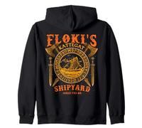 Flokis Shipyard Kattegat Viking Ship and Sword - Urnes Style Sweat à Capuche
