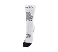 FLOKY AXIST 3D Chaussettes de football et de rugby biomécaniques Chaussettes de compression antidérapantes Cheville stabilisée, protection tendon d'Achille, adhérence maximale, soutien plantaire Blanc