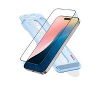 FLOLAB NanoArmour ONETIME MAX Protection d'écran pour iPhone 16 Pro Max : protection d'écran transparente anti-lumière bleue, bord infini, verre trempé de qualité militaire, durable, facile à