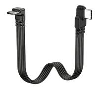 Flomiara Câble plat FPC court USB-C vers USB-C de 10 cm, câble de charge plat de type C, connecteur coudé à 90 degrés pour tablette, ordinateur portable, téléphone, manette, cardan, DJI, charge rapide
