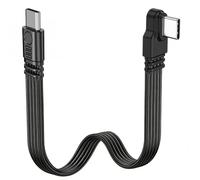 Flomiara Câble plat FPC court USB-C vers USB-C de 30 cm, câble de charge plat de type C, connecteur coudé à 90 degrés pour tablette, ordinateur portable, téléphone, manette, cardan, DJI, charge rapide