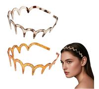 Flomiara Lot de 2 bandeaux en zigzag pour femmes et filles, peignes à cheveux ondulés en plastique et confortables, multi-styles, accessoires de cheveux flexibles, bandeau classique des années 90 avec