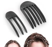 Flomiara Lot de 2 pinces à cheveux volumineuses, peignes de coiffage pour frange duveteuse, 3/6 dents gonflées et paresseuses à haute couronne, sans trace, faciles à porter, pour femmes et hommes
