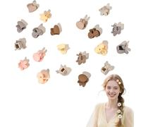 Flomiara Lot de 20 mini pinces à cheveux, petites pinces à cheveux pour femme avec sac de rangement, antidérapant pour cheveux pour femmes et filles, marron
