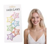 Flomiara Lot de 6 mini pinces à cheveux, petites pinces à cheveux pentagramme pour femmes et filles, mini barrettes à cheveux en forme d'étoile, accessoires de coiffure pour photographie, fête