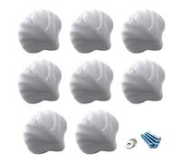 Flomore Blanc Poignées et Boutons de tiroir ceramique poignée de Meuble Porte Bouton pour la Chambre des Enfants Pack de 8 (Vient avec des vis)