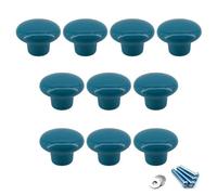 Flomore Bleu Poignées et Boutons de tiroir ceramique poignée de Meuble Porte Bouton pour la Chambre des Enfants Pack de 10 (Vient avec des vis)