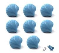 Flomore Bleu Poignées et Boutons de tiroir ceramique poignée de Meuble Porte Bouton pour la Chambre des Enfants Pack de 8 (Vient avec des vis)