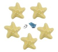 Flomore Jaune Poignées et Boutons de tiroir ceramique poignée de Meuble Porte Bouton pour la Chambre des Enfants Pack de 5 (Vient avec des vis)